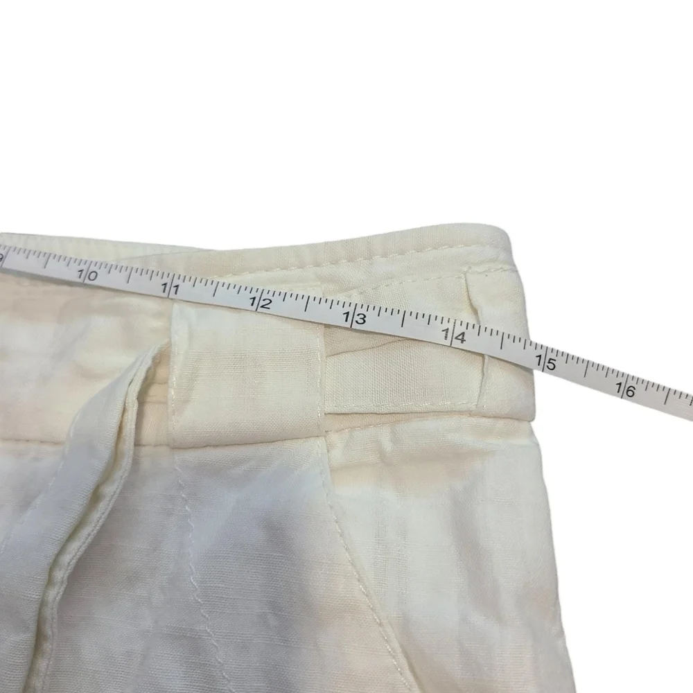 BANANA REPUBLIC Linen Blend White Crop Trouser 4